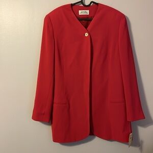 Lilli Ann Collections Vintage Fuschia Pink One Button Blazer Jacket size 12